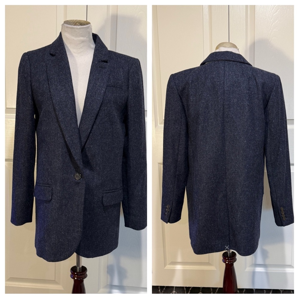 NWT! J. Crew Alfie blazer in navy English wool herringbone - Picture 3 of 11